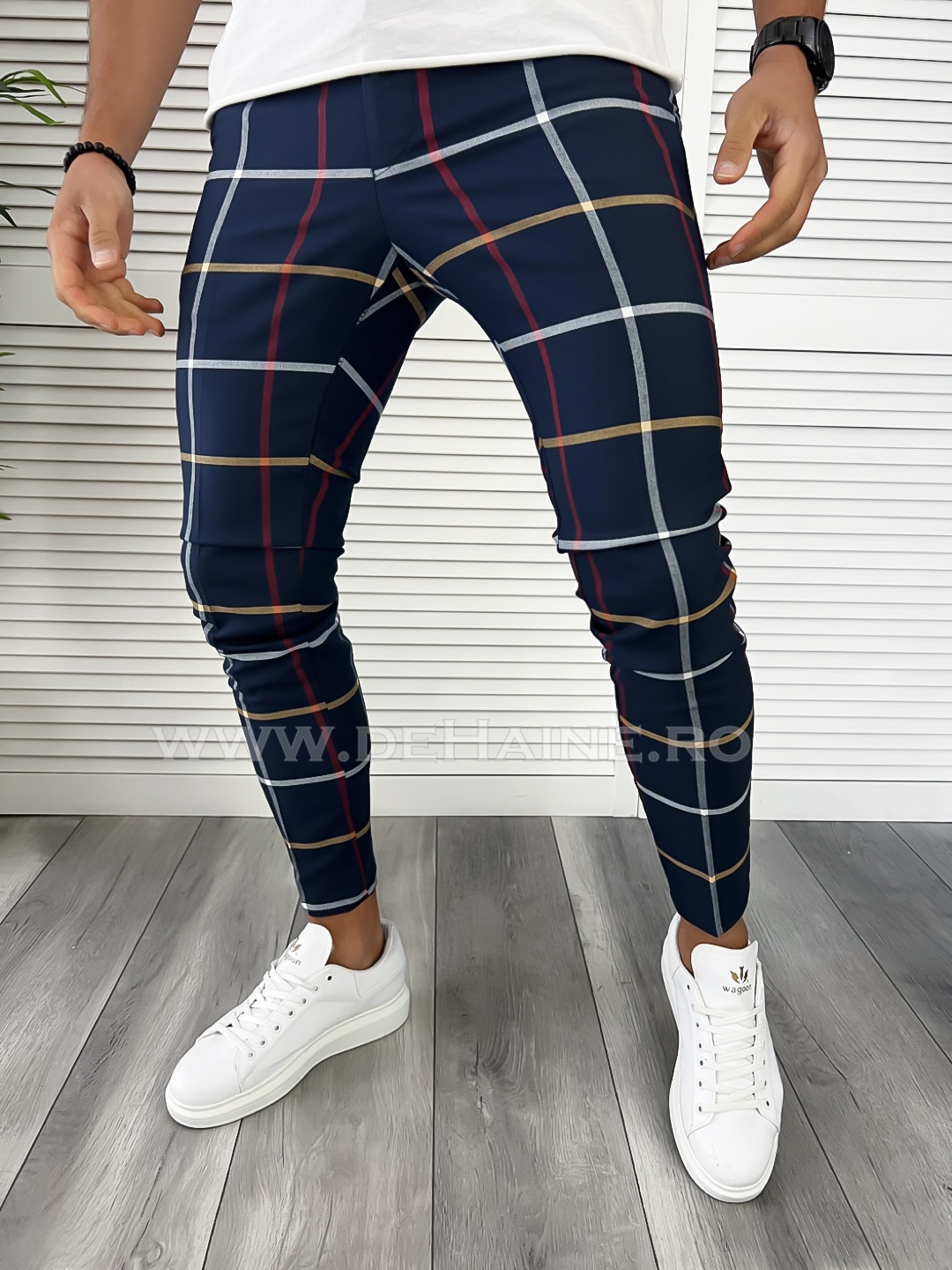 Pantaloni Barbati Casual Regular Fit Bleumarin