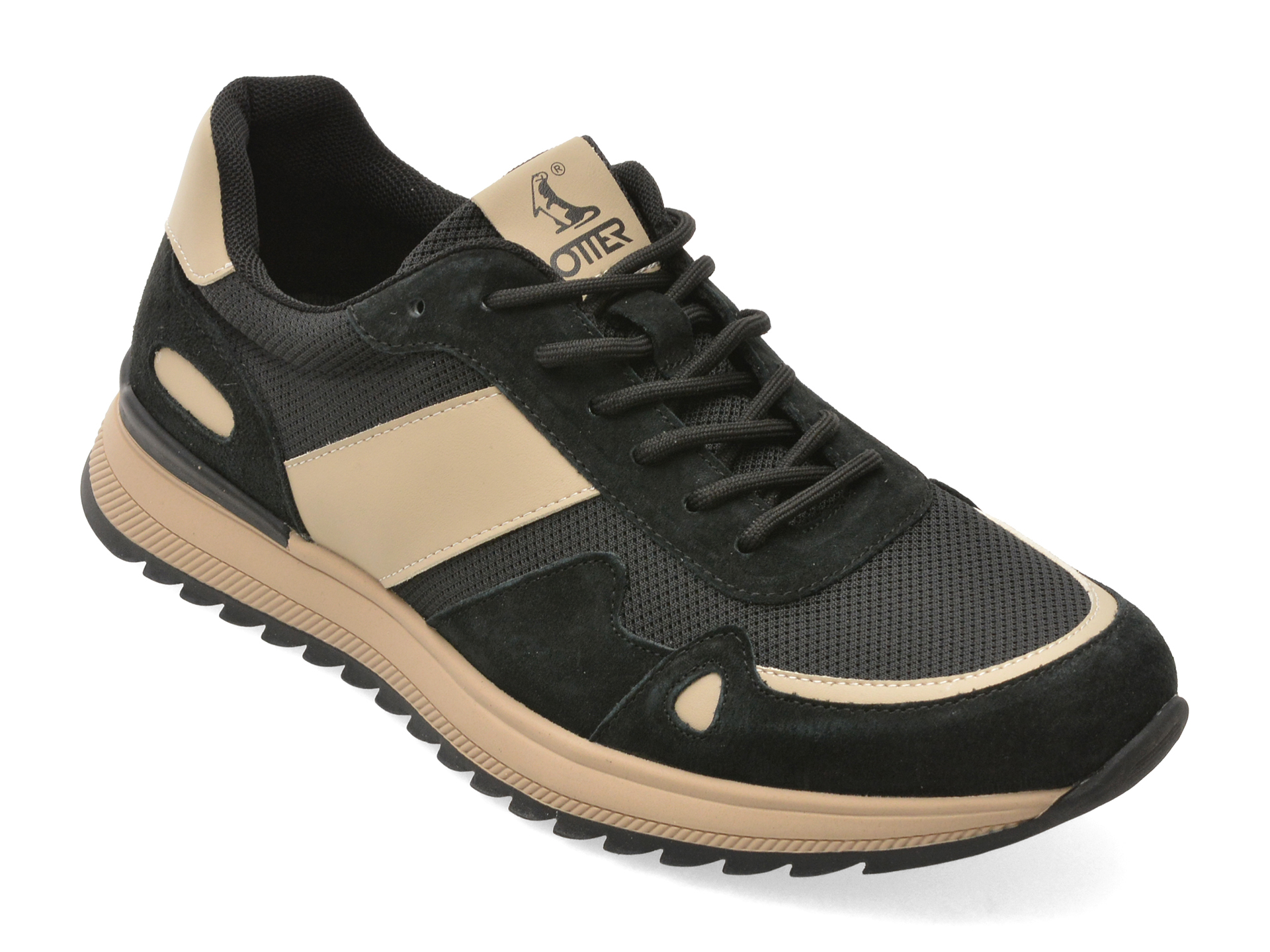 Pantofi Sport OTTER Negri Piele Naturală