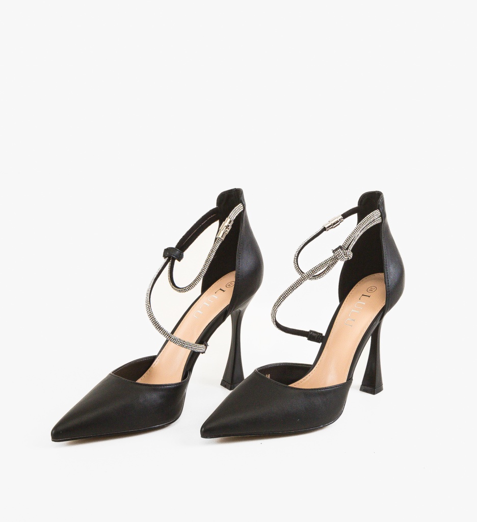 Pantofi Fatima Negri Eleganți cu Toc - imagine 5