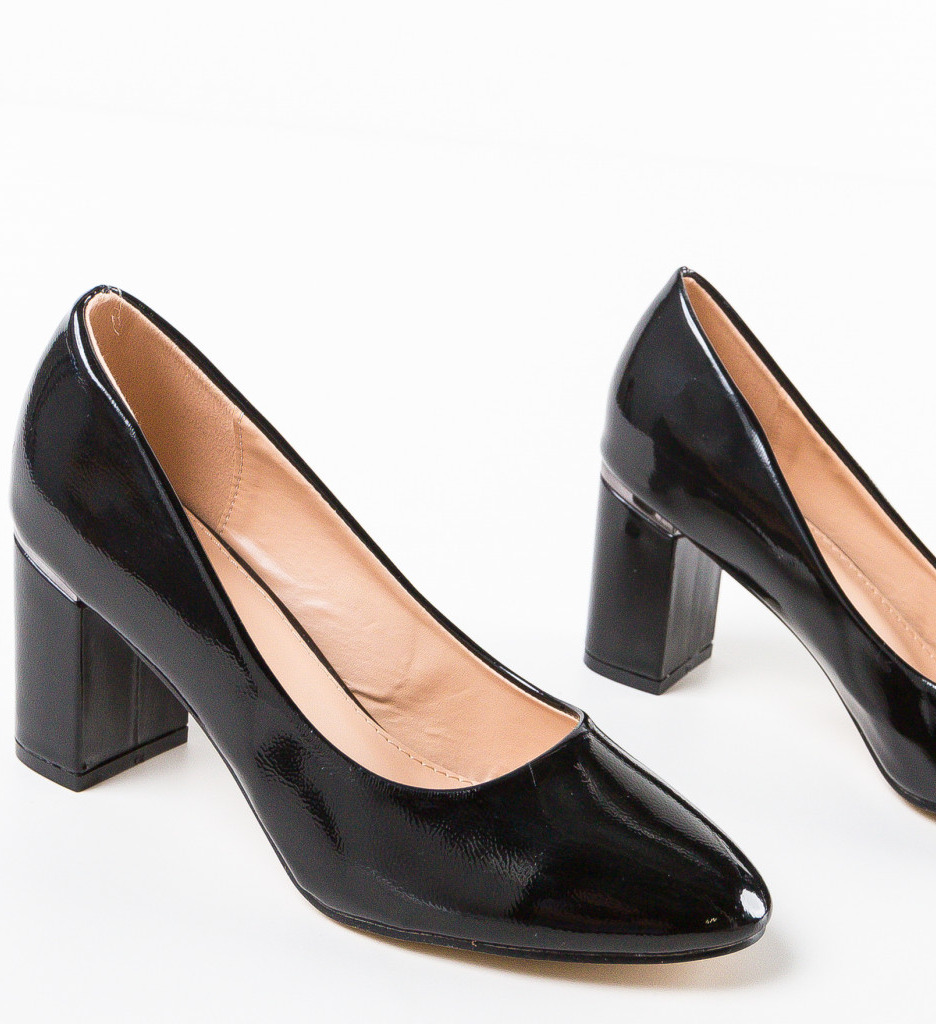 Pantofi Roach Negri cu Toc Eleganți - imagine 3