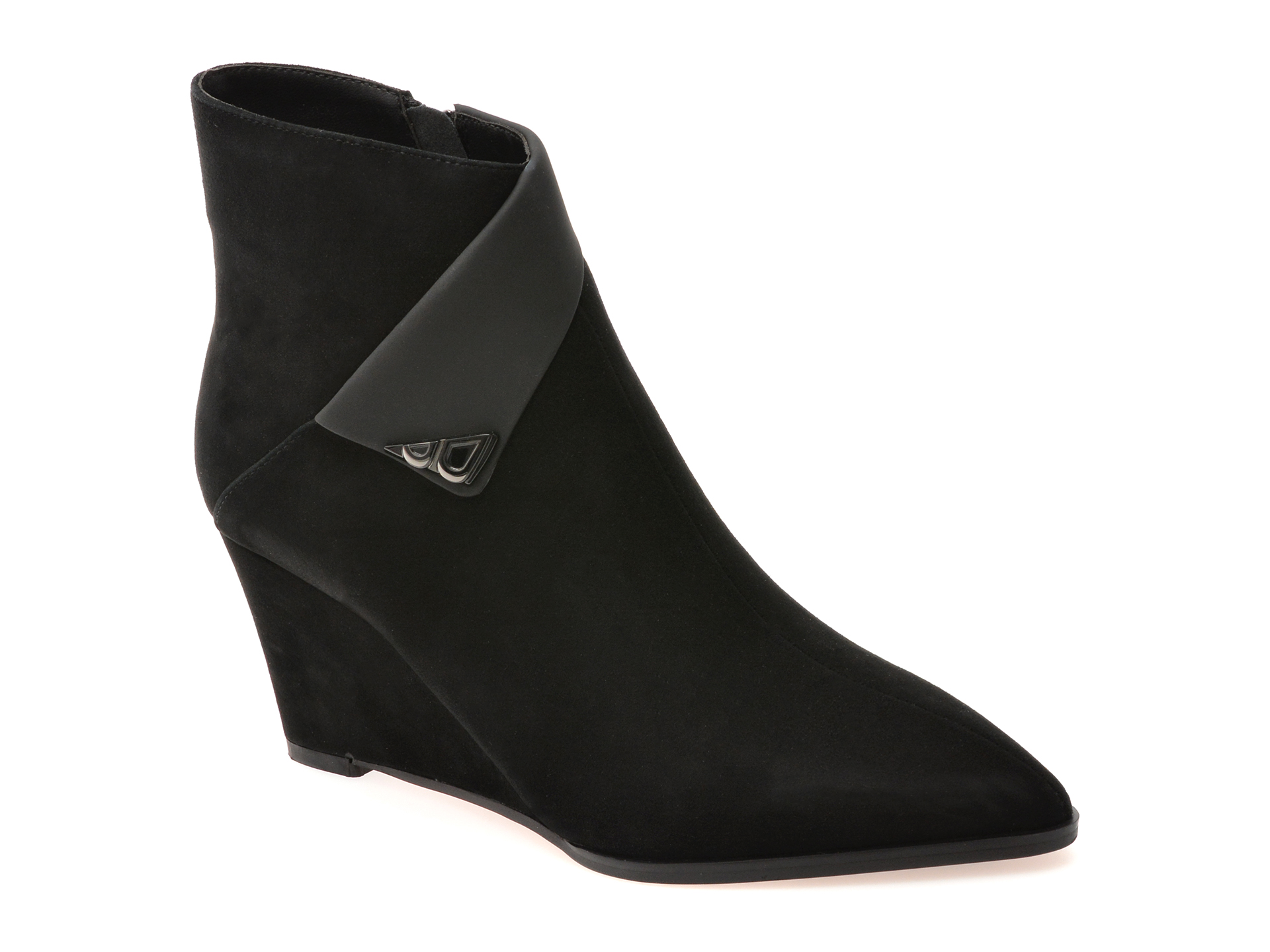 Botine EPICA Negre Piele Intarsa Eleganta