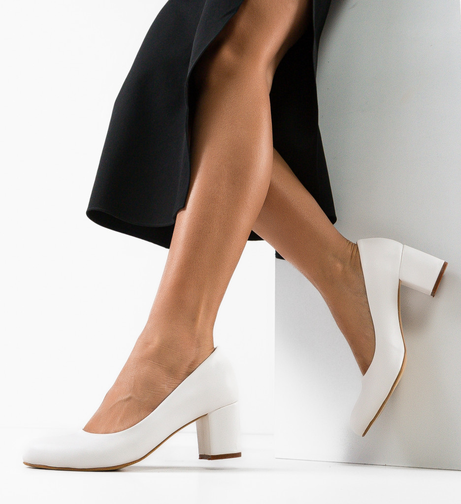 Pantofi Azura Albi | Eleganță și Confort - imagine 2