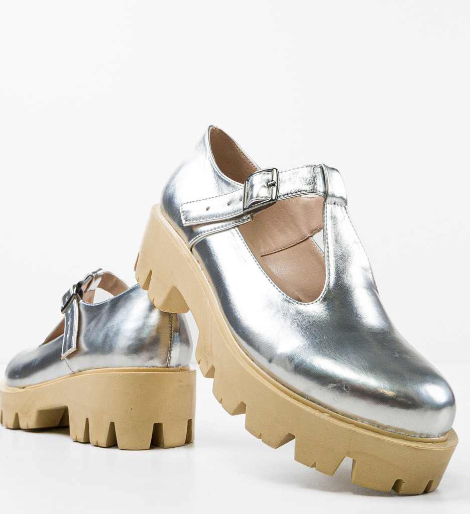 Pantofi Casual Lybon Argintii - Stil & Confort - imagine 6