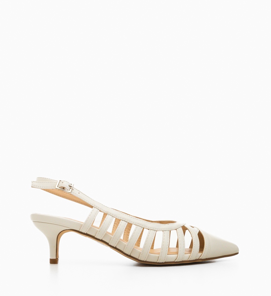 Pantofi Dama Glass Albi Eleganți - imagine 2