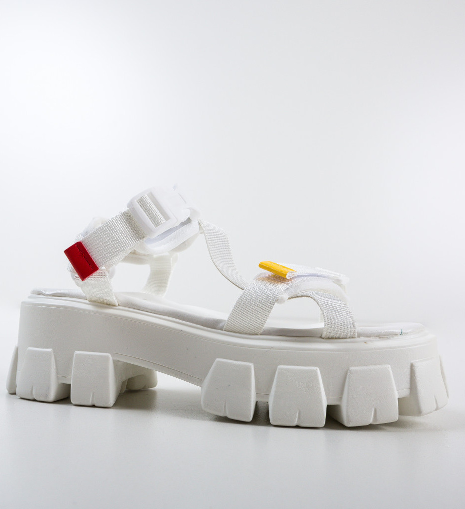 Sandale Roral Albe Elegante și Confortabile - imagine 7
