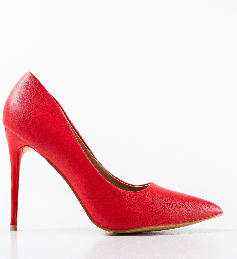 Pantofi Dama Beba Rosii cu Toc Eleganți - imagine 4