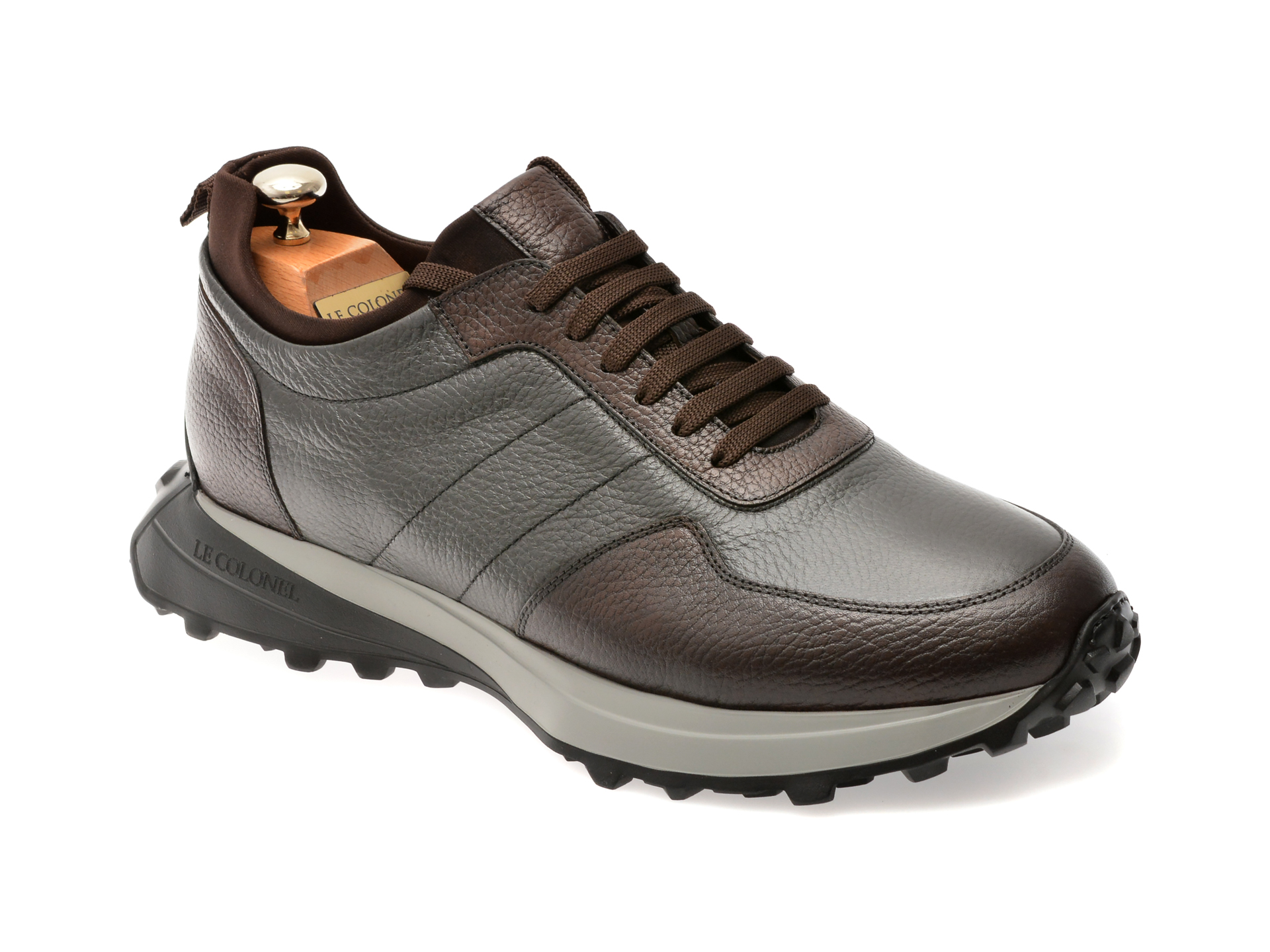 Pantofi Sport Le Colonel Gri din Piele Naturală