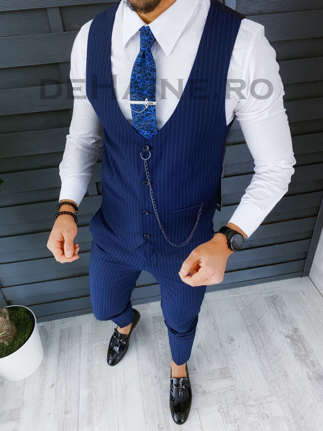 Compleu Barbati Vesta si Pantaloni Slim Fit Elegant