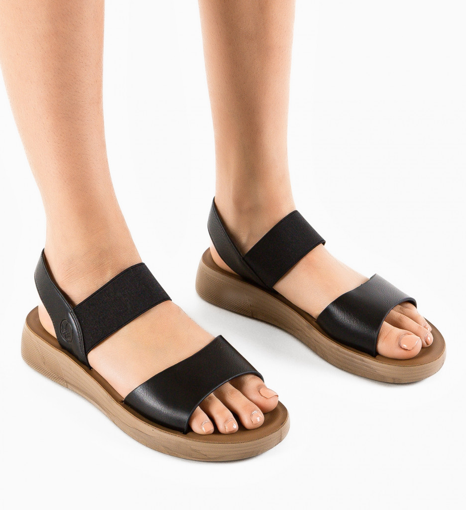 Sandale Crescen Negre - Eleganță și Confort