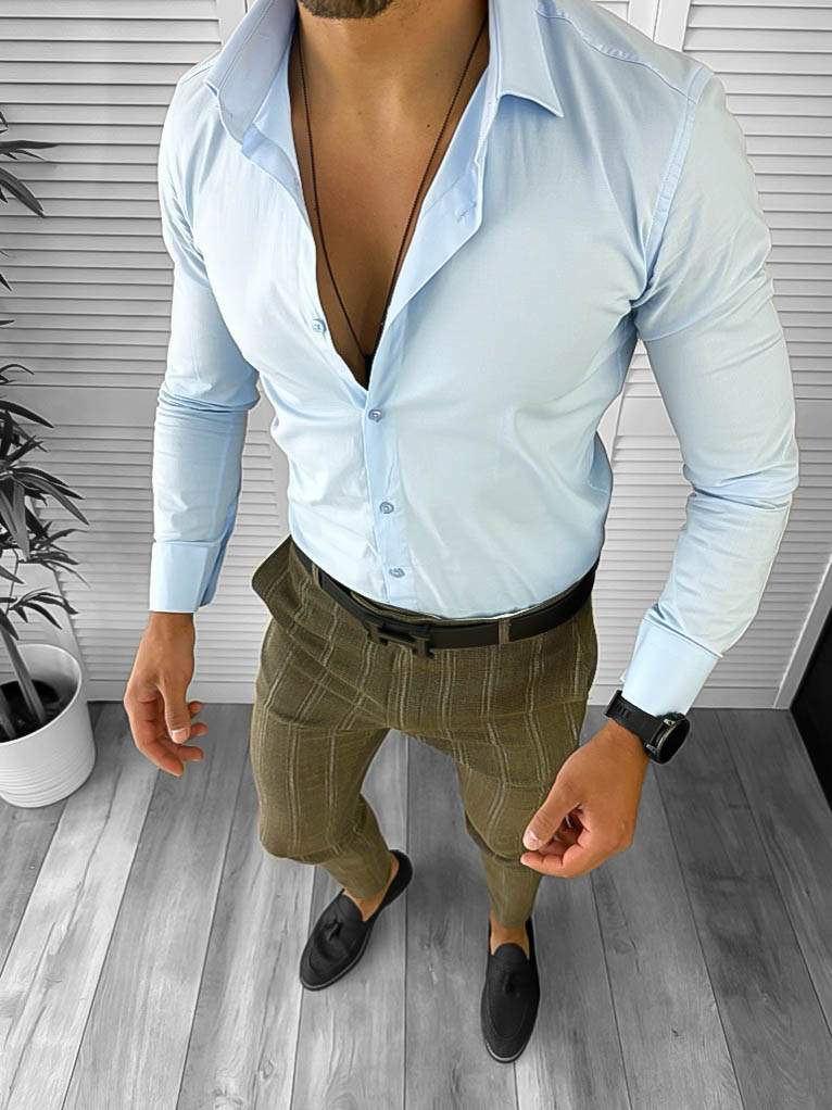 Set Smart Casual Bărbați - Pantaloni și Cămașă Slim Fit