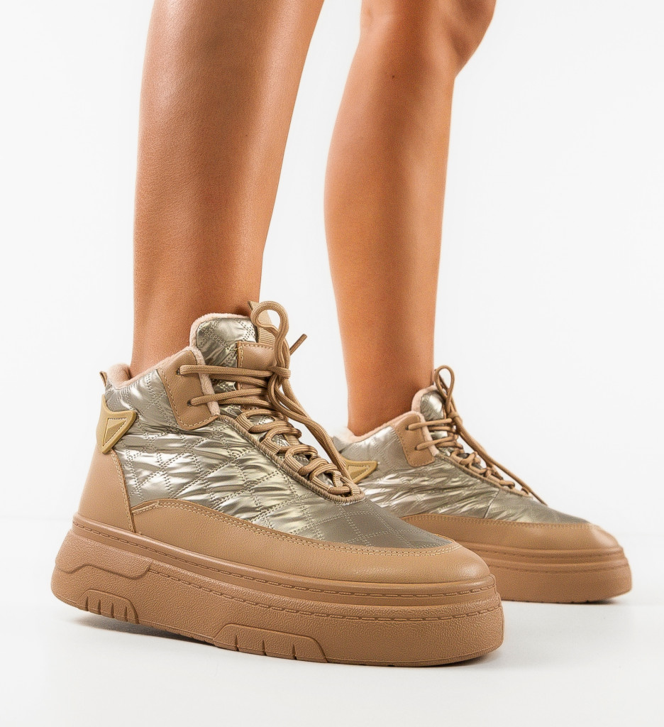 Sneakers Dama Vybana Bej | Confort și Stil - imagine 2