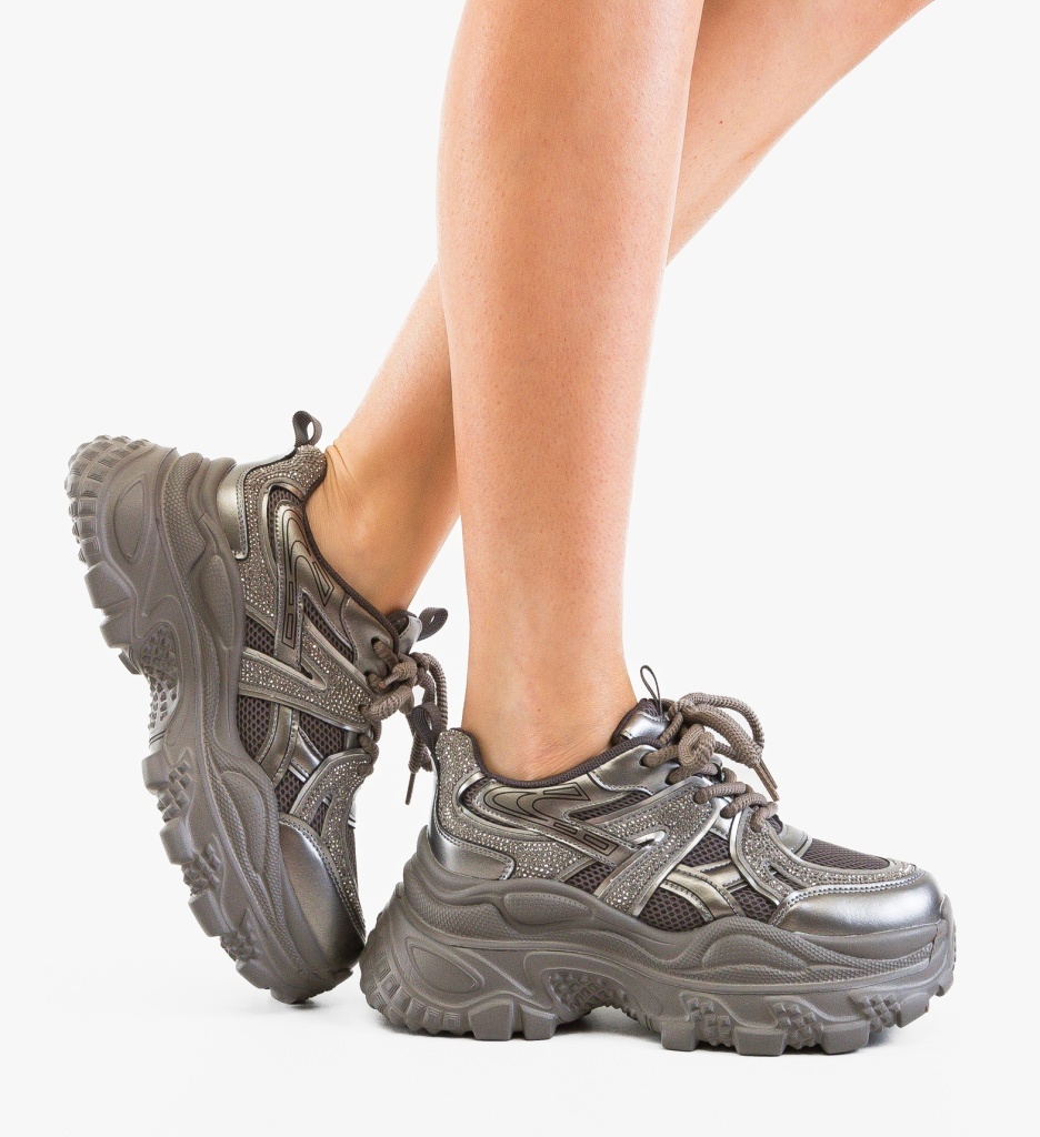 Sneakers Dama Gyran Gri - Confort Sport - imagine 5