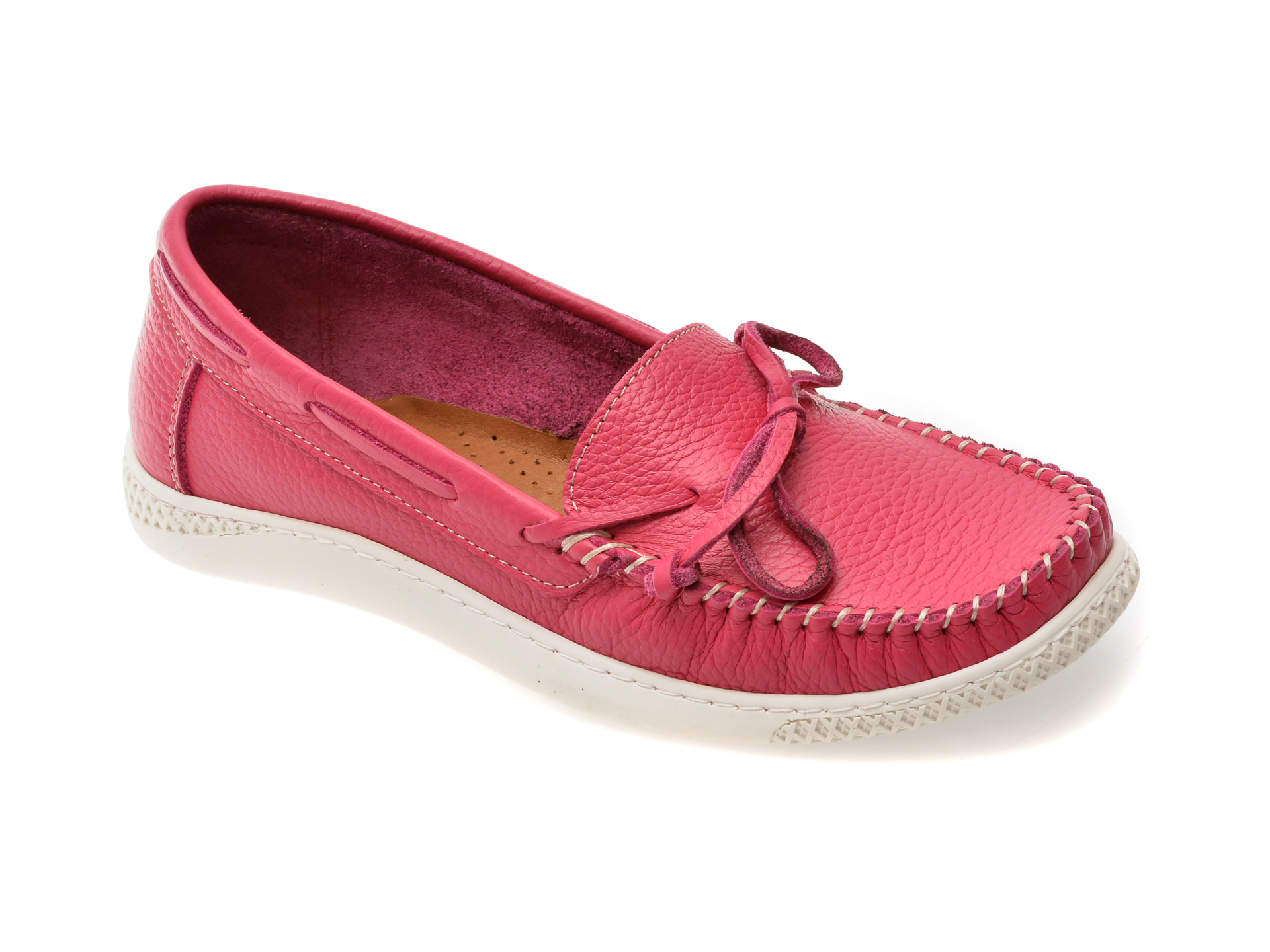 Mocasini APROPO Fucsia din Piele Naturală