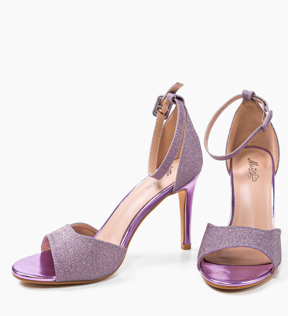 Sandale Nessan Mov Elegante cu Toc - imagine 6