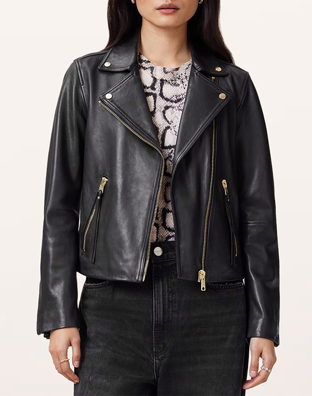 Jachetă Biker All Saints Piele Naturală