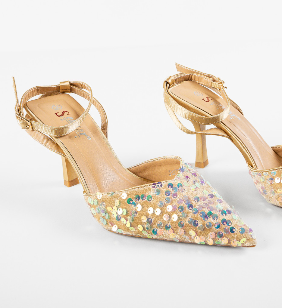 Pantofi dama Santia Aurii - Eleganță și Stil - imagine 5