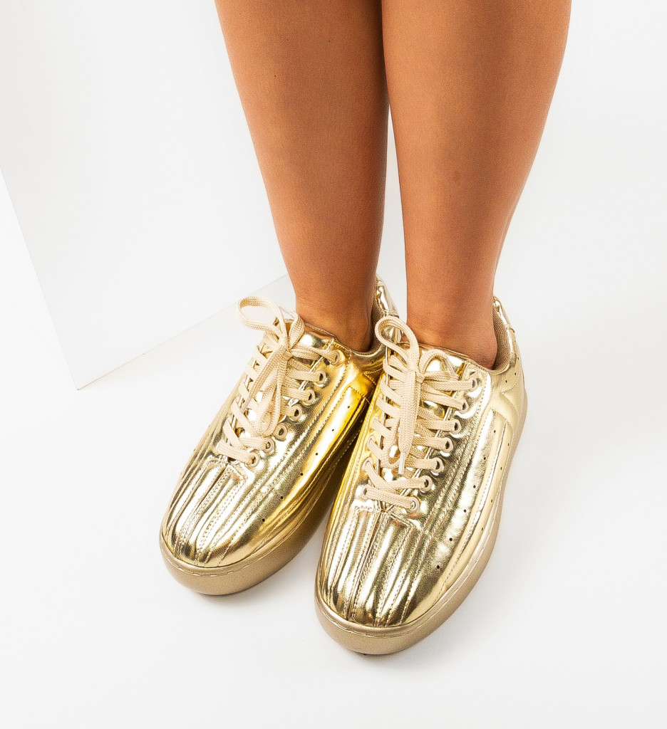 Sneakers Dama Golgar Aurii - Eleganță și Stil - imagine 4
