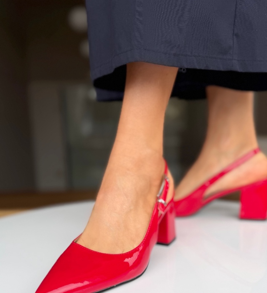 Pantofi Dama Kan Rosii Eleganți și Confortabili - imagine 2