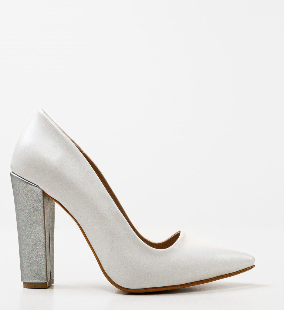 Pantofi cu toc Sorca Albi | Eleganți și Moderni - imagine 4
