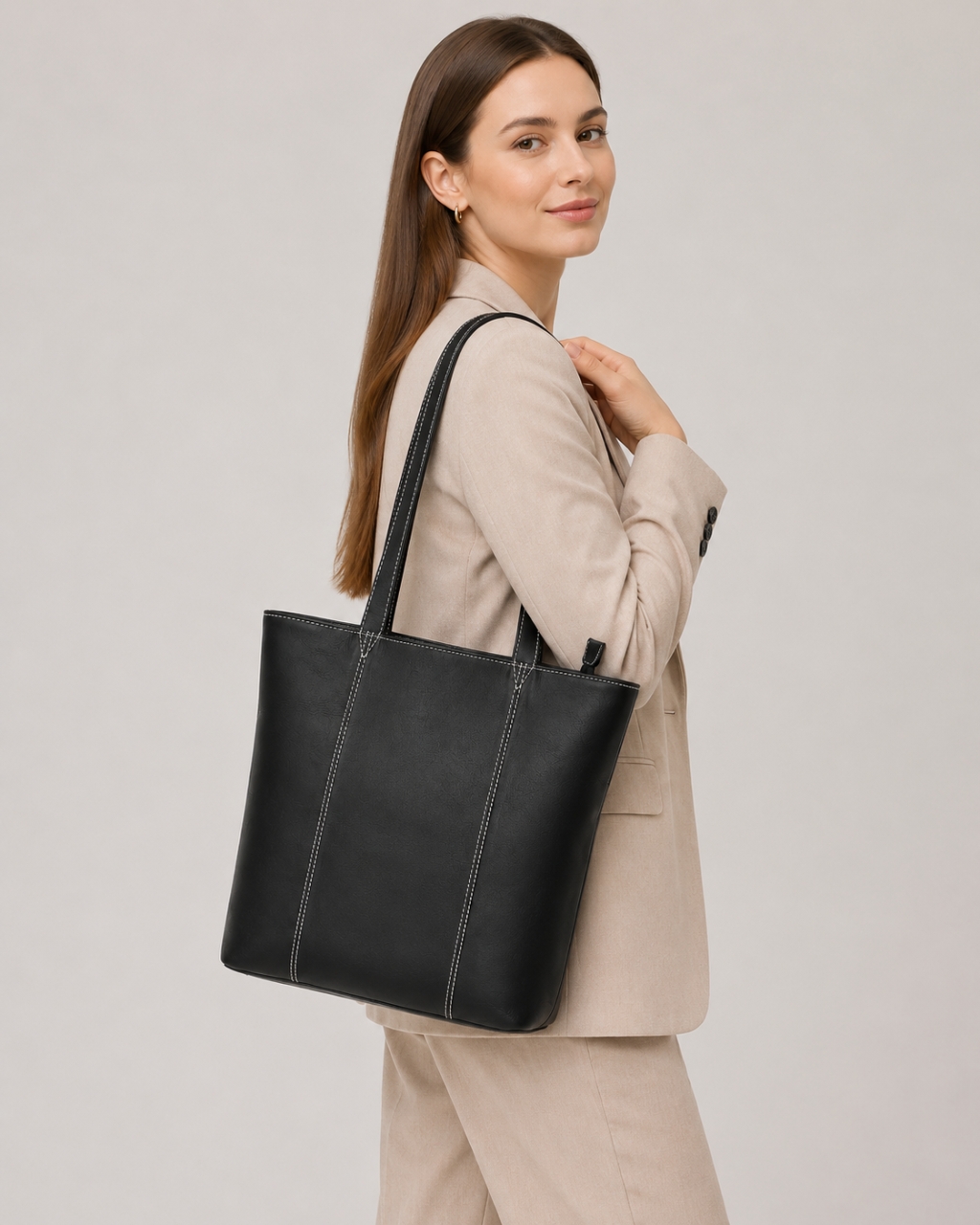 Geanta Dama India Piele Naturala Negru - imagine 6