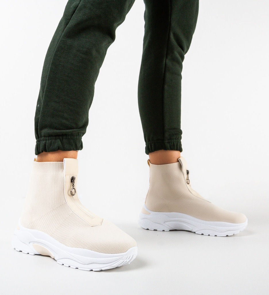 Sneakers Dama Eshan Bej - Confort și Stil - imagine 2