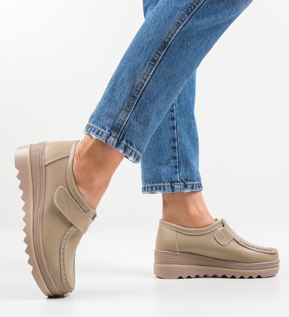 Pantofi Casual Straif Bej - Confort și Stil - imagine 5