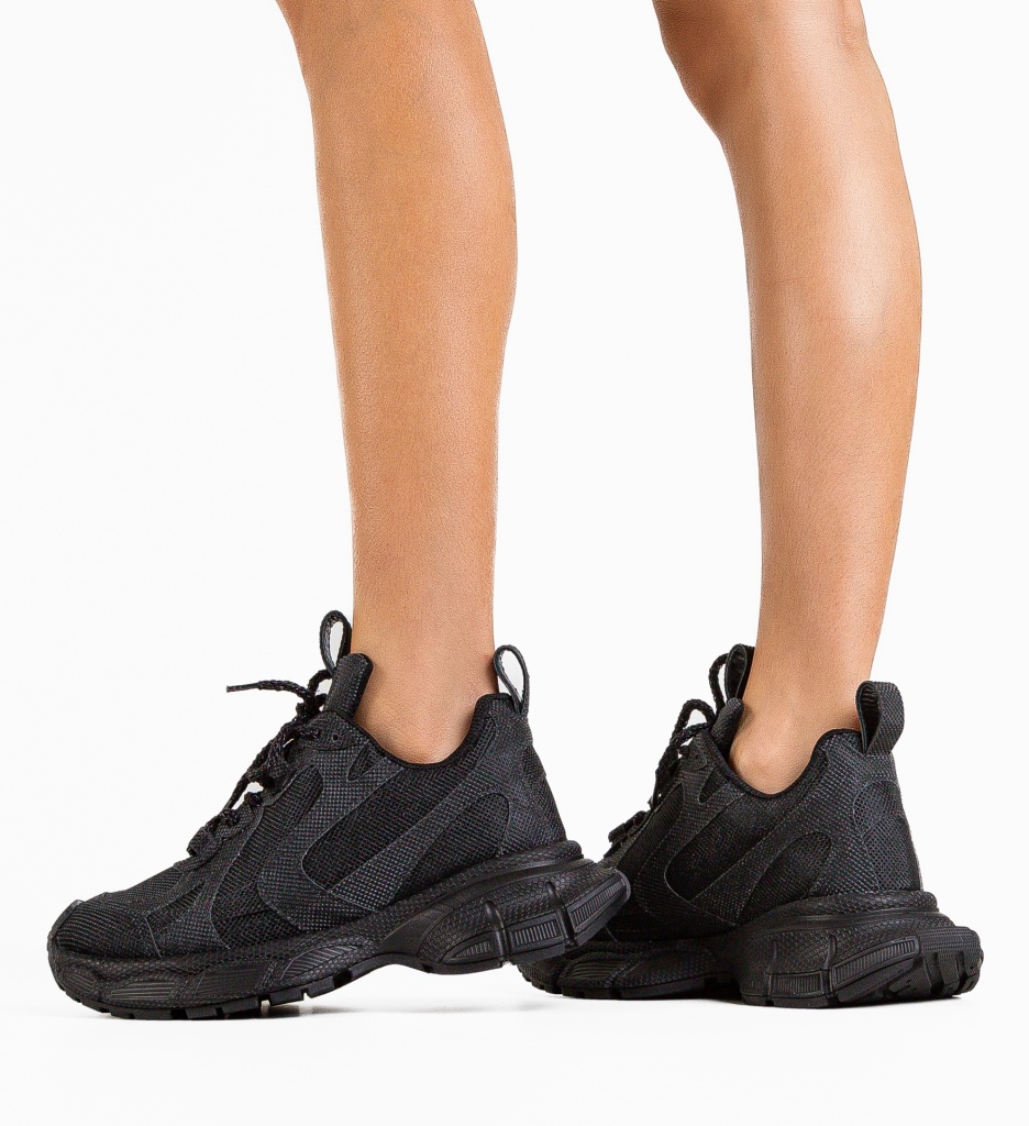 Sneakers Dama Dyryry Negri - Confort și Stil Urban - imagine 2
