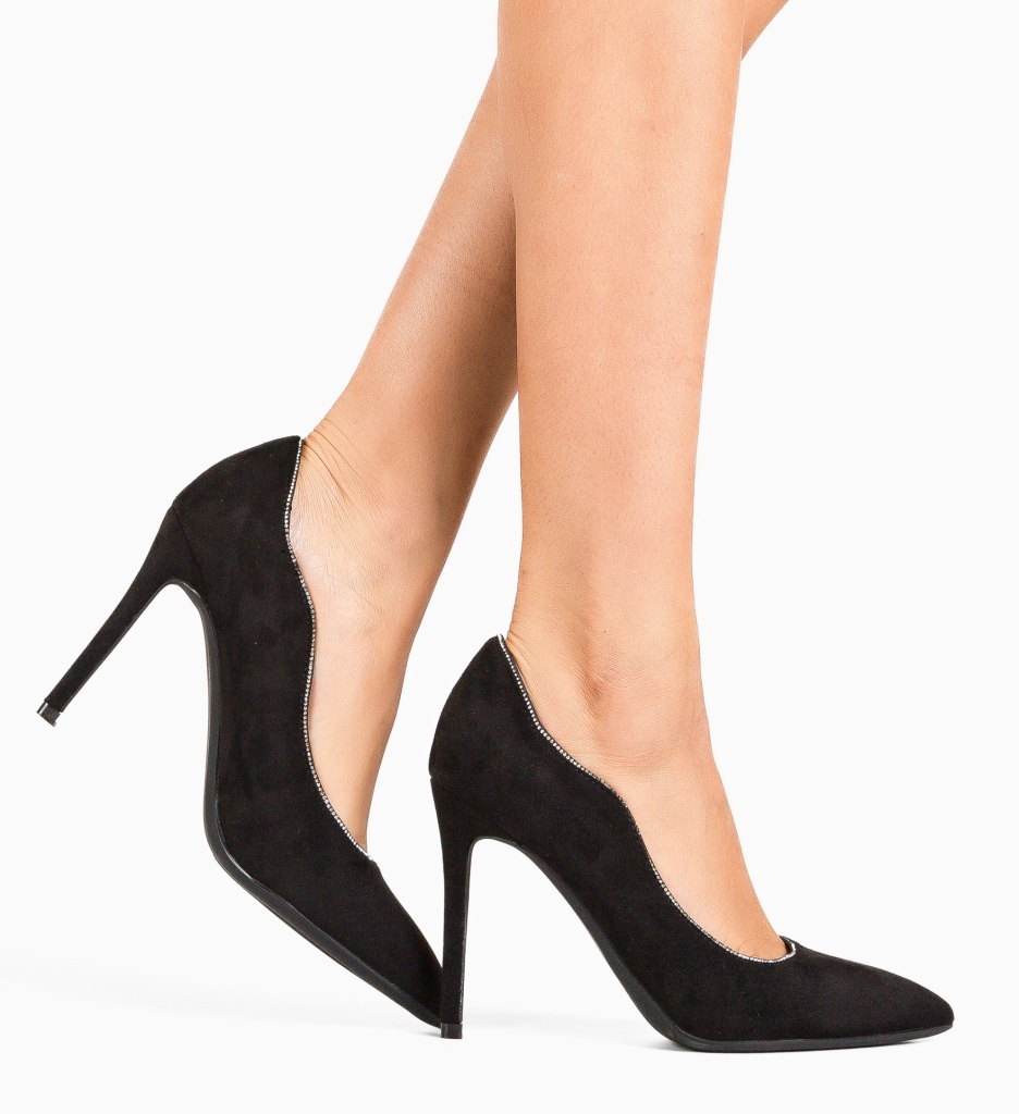 Pantofi Dama Wayan cu Toc Eleganți, Negri