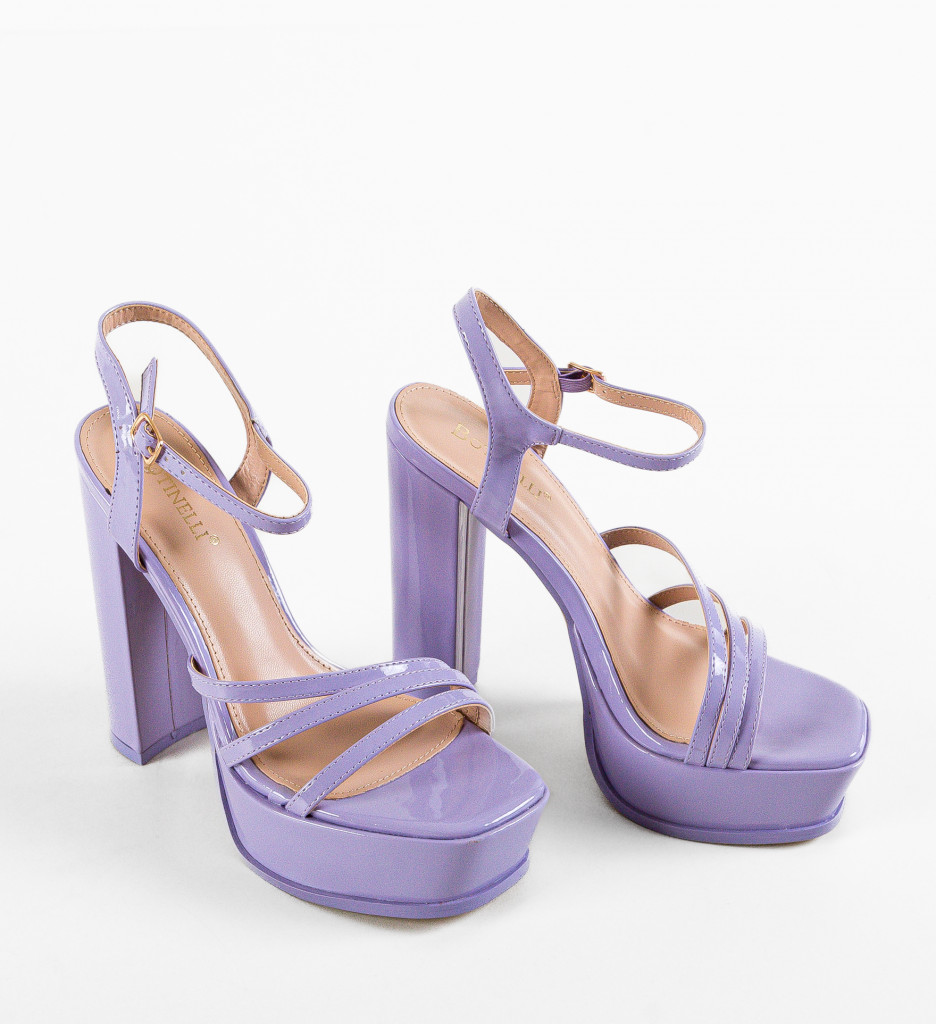 Sandale cu Toc Moran Mov | Eleganță și Stil - imagine 8