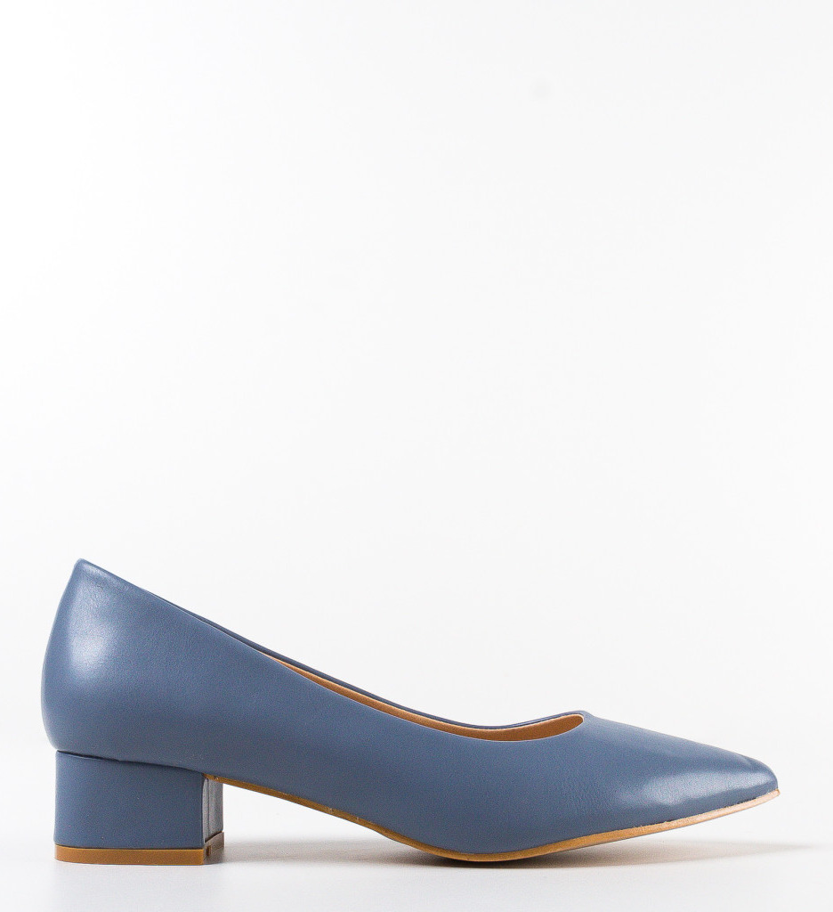 Pantofi Dama Rudd Albastri cu Toc Elegant - imagine 5
