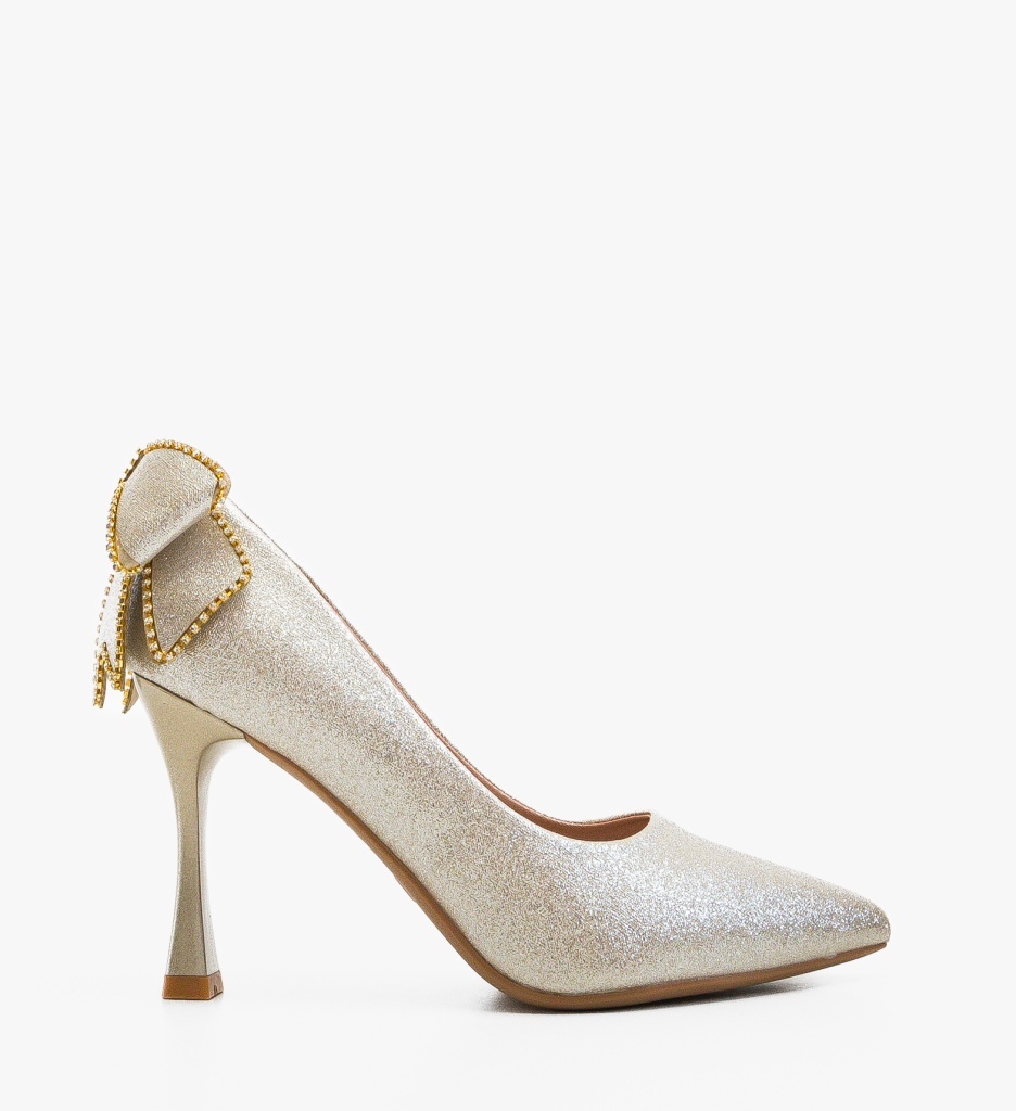 Pantofi Stiletto Nenyz Aurii Eleganți - imagine 6