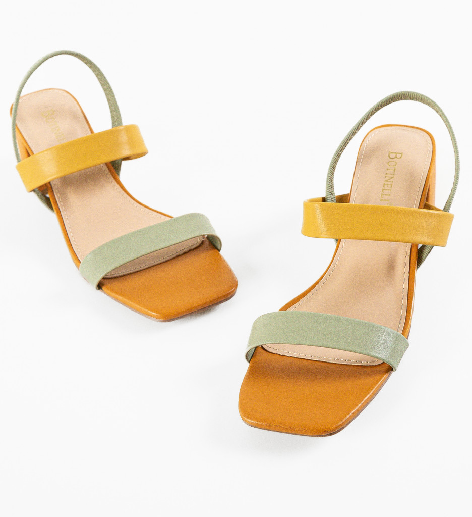 Sandale cu Toc Nirmal Camel - Eleganță - imagine 5