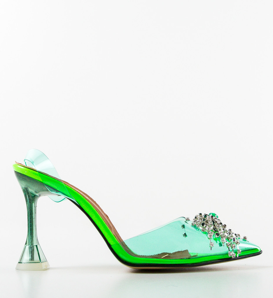 Pantofi Dama Verzi cu Toc - Eleganță Urbană - imagine 4