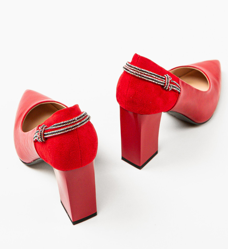 Pantofi cu Toc Gergina Rosii - Eleganță și Stil - imagine 7