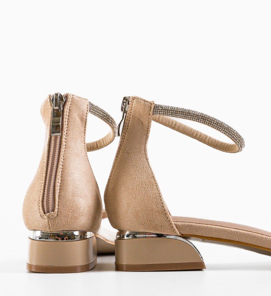 Sandale Gamma Bej cu Toc Elegante - imagine 5