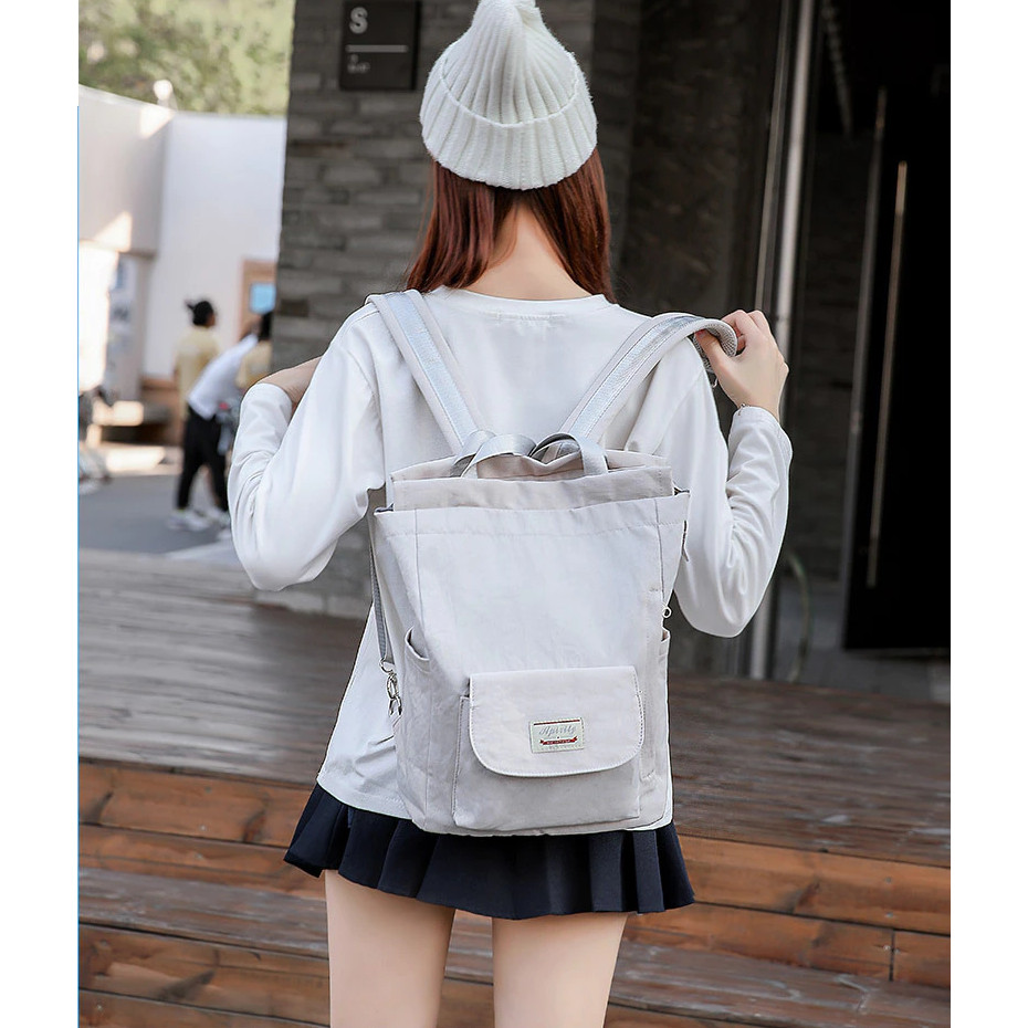 Rucsac Dama Pfy Cazimira Gri, cu USB și Impermeabil - imagine 2