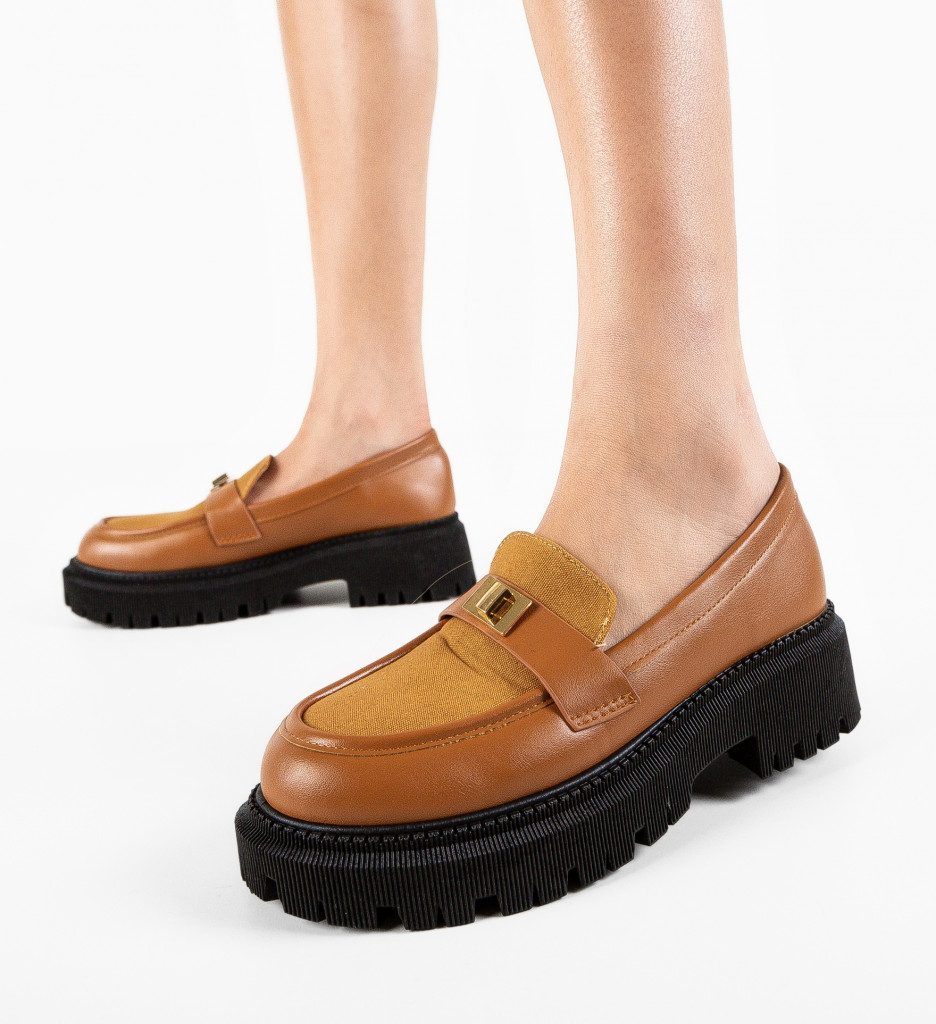 Pantofi Casual Salma Camel - Confort Zilnic - imagine 4