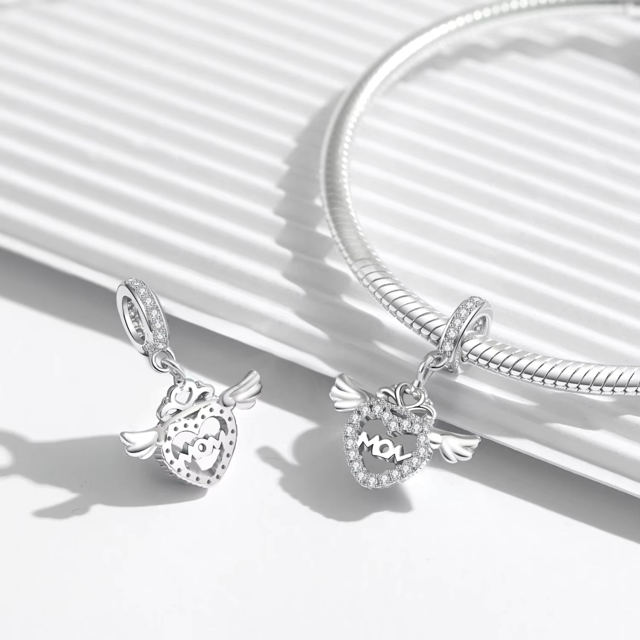 Delis Charm Angel Mom Argint 925 Rhodium - imagine 3