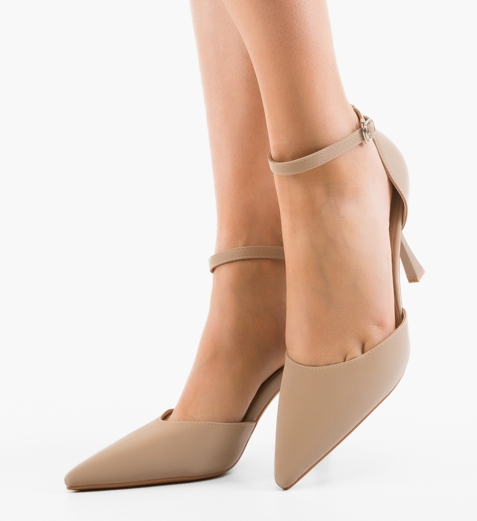 Pantofi cu Toc Zaker Bej | Eleganță și Confort - imagine 3