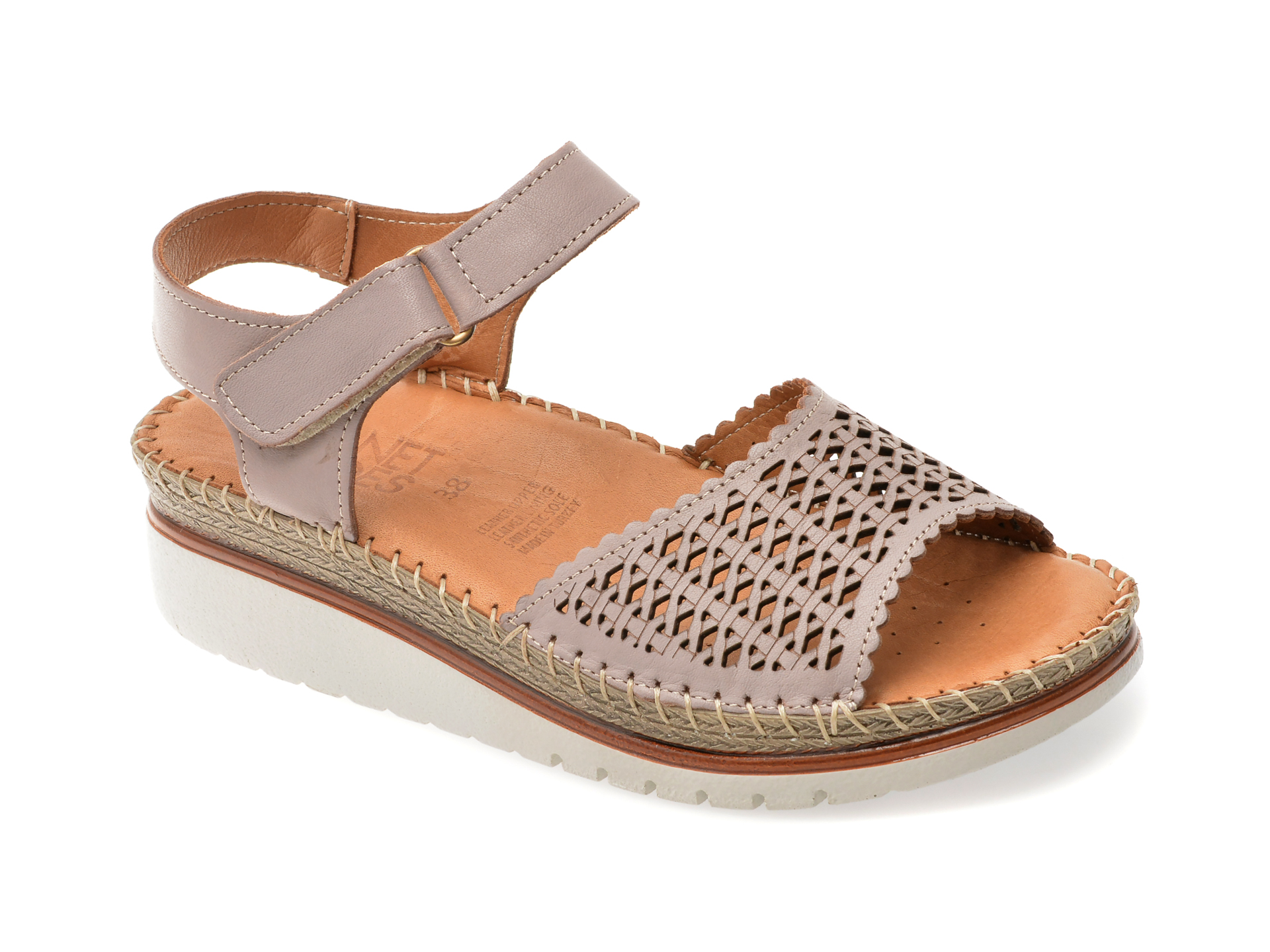 Sandale Planet Gri - Piele Naturala Confort