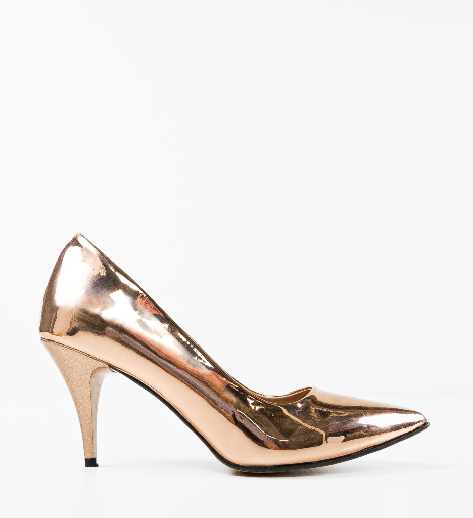 Pantofi dama Jensy Bronz toc elegant - imagine 5