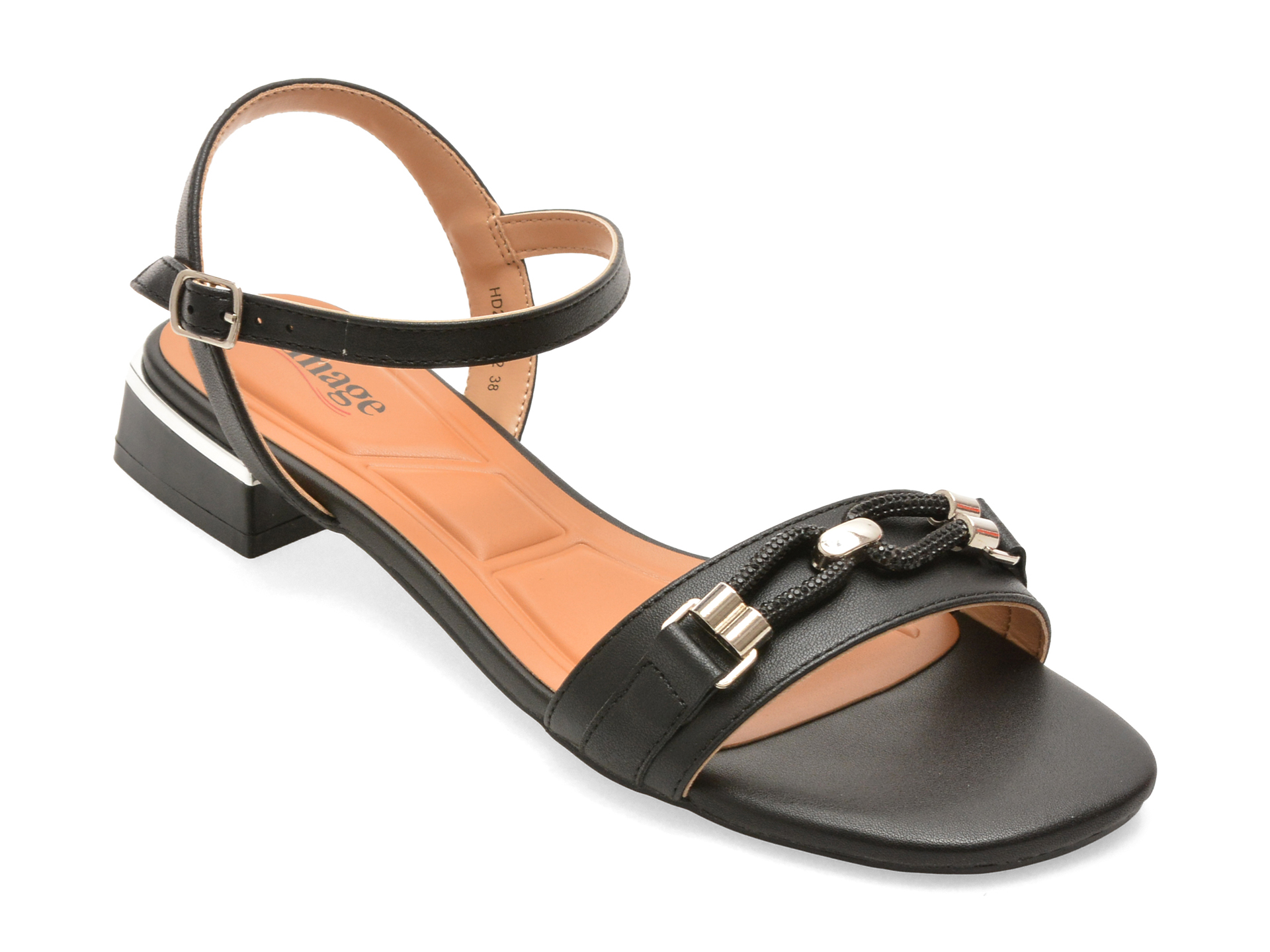 Sandale IMAGE negre din piele naturală | Eleganță