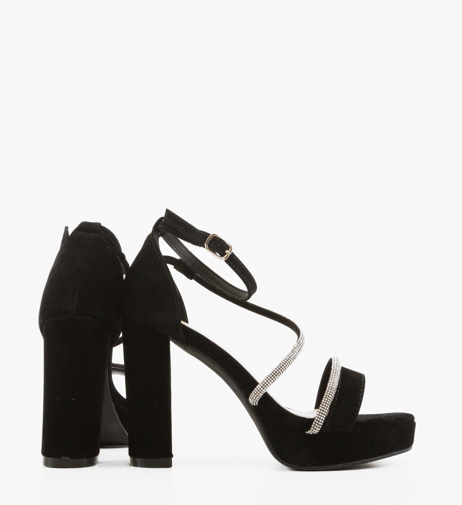 Sandale cu toc Delonga Negre | Eleganță și Stil - imagine 2
