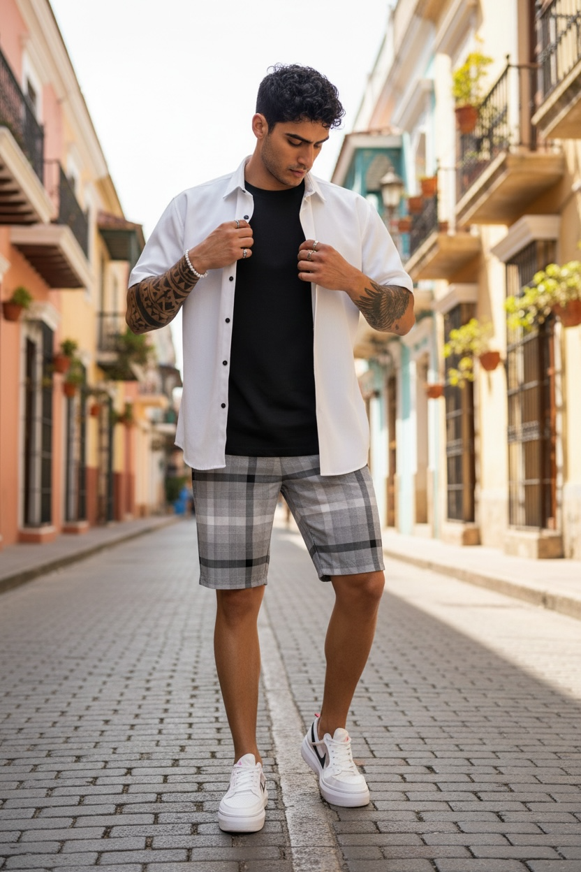 Pantaloni scurti casual cu imprimeu - Confort - imagine 2