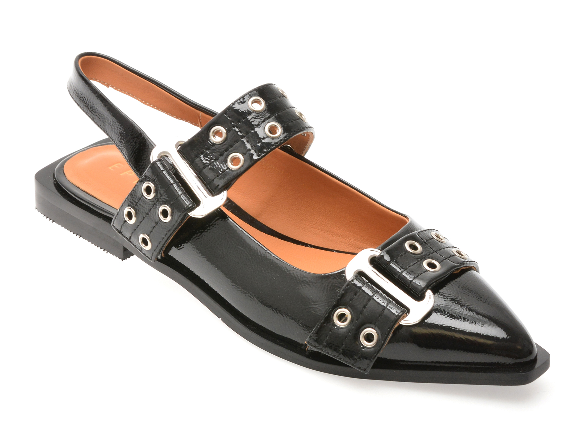 Pantofi Epica Piele Lacuita cu Velcro | Confort