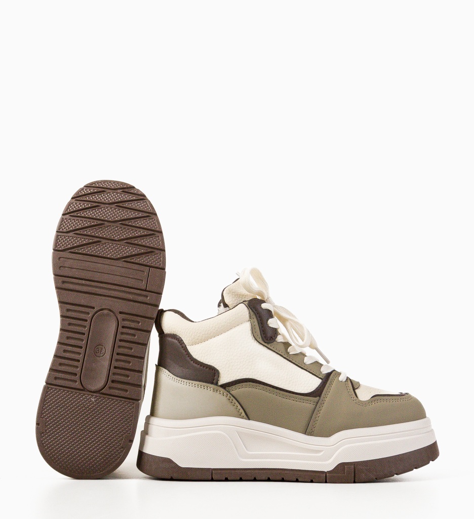Sneakersi Okayta Khaki Dama - Confort & Stil - imagine 7