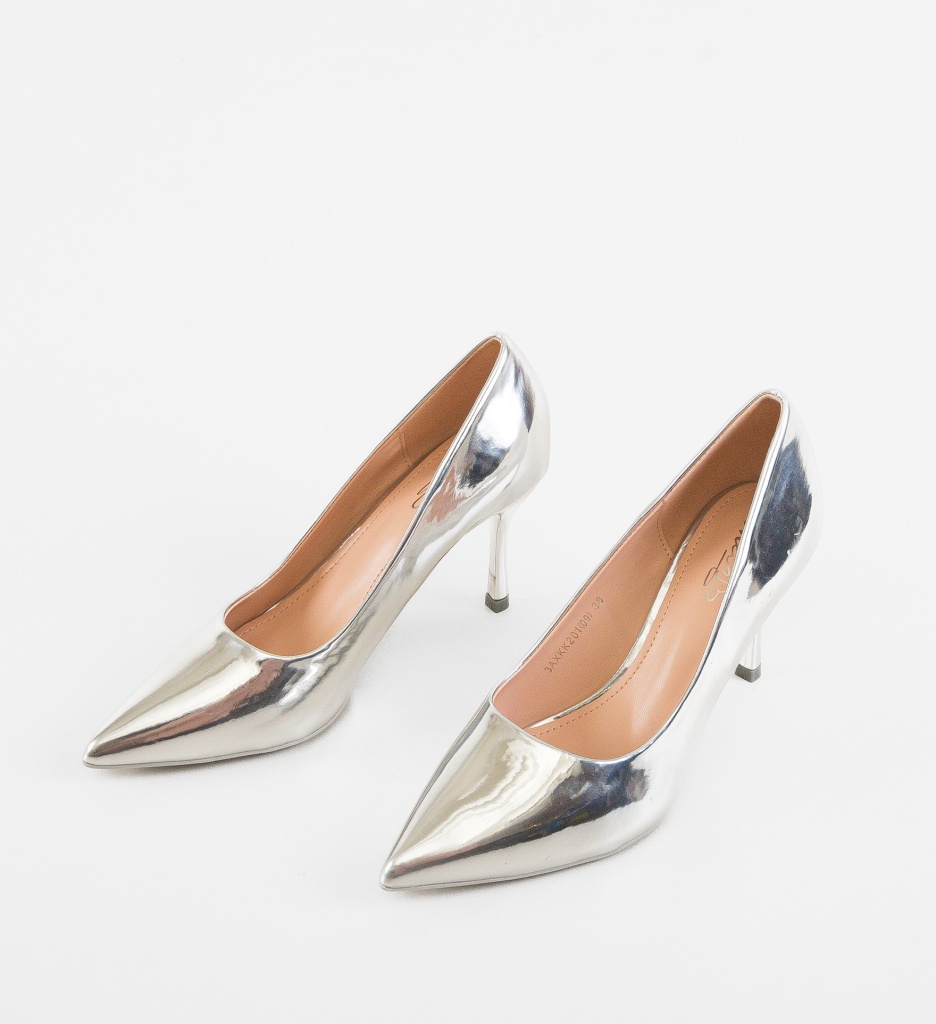 Pantofi Stiletto Dama Kas Argintii | Eleganță - imagine 5