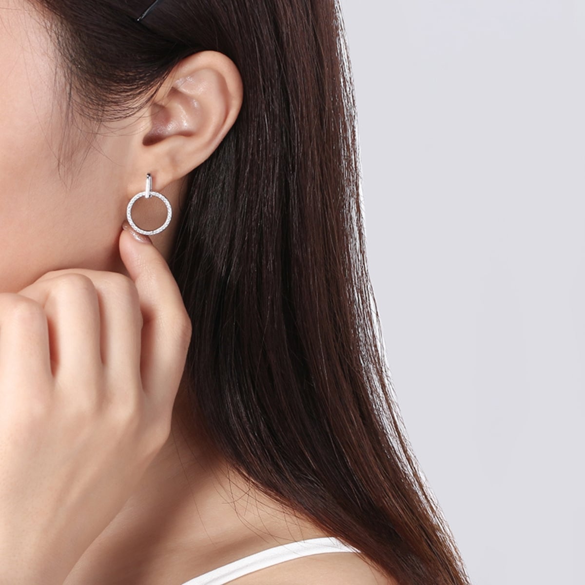Cercei Argint Delis Placati cu Rodiu | Model Elegant - imagine 2