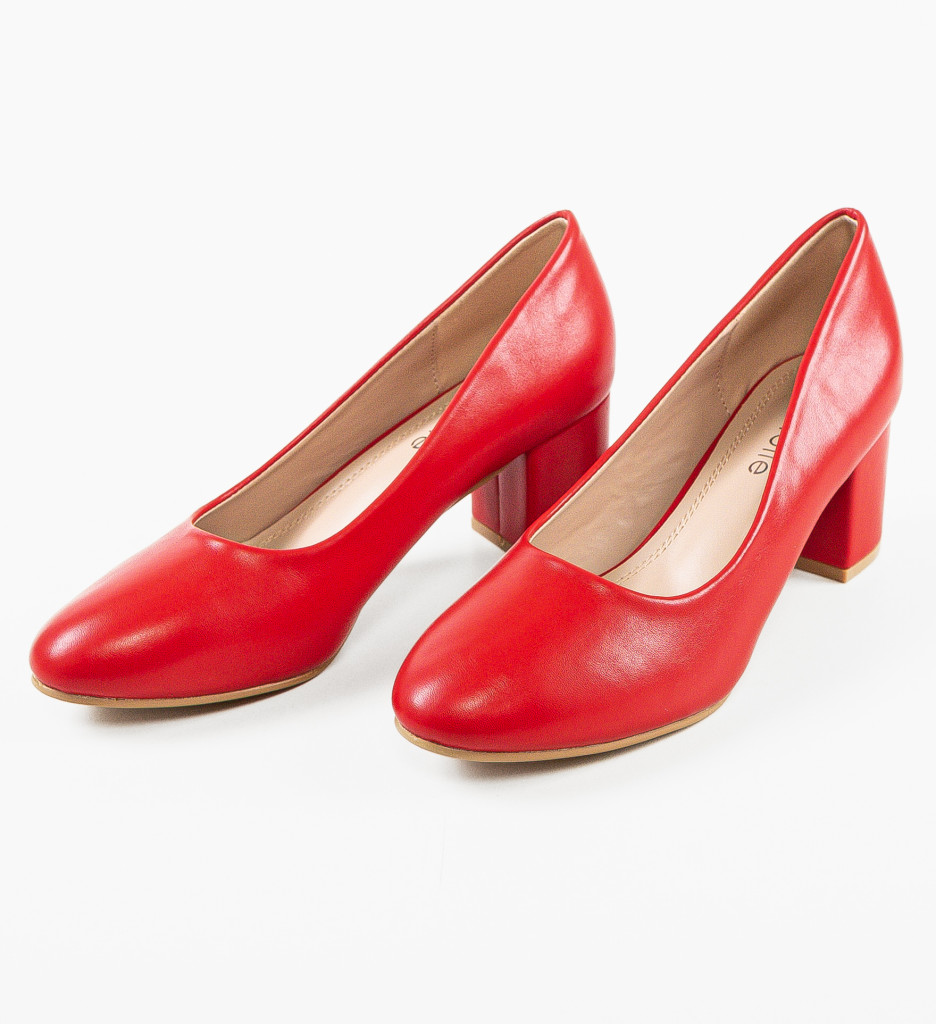 Pantofi Izaak Rosii cu Toc - Eleganți - imagine 6