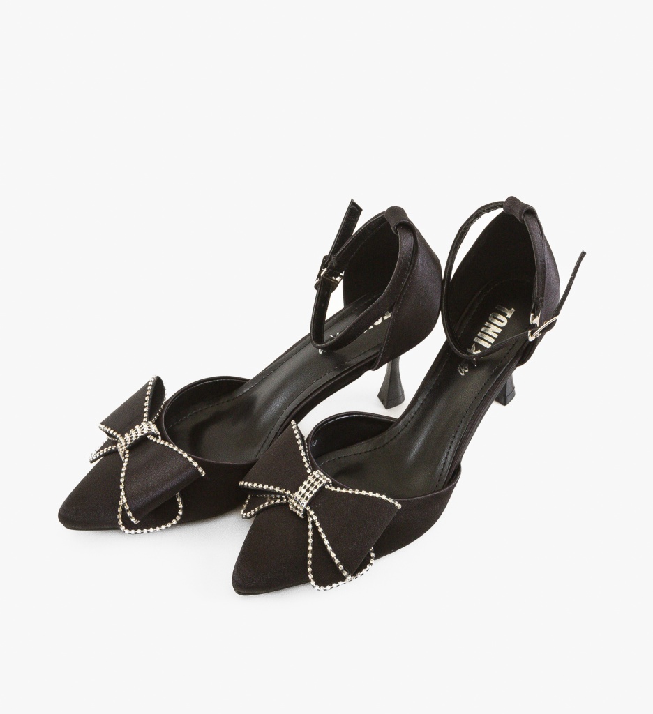 Pantofi Myrelam Negri Eleganți cu Toc - imagine 4
